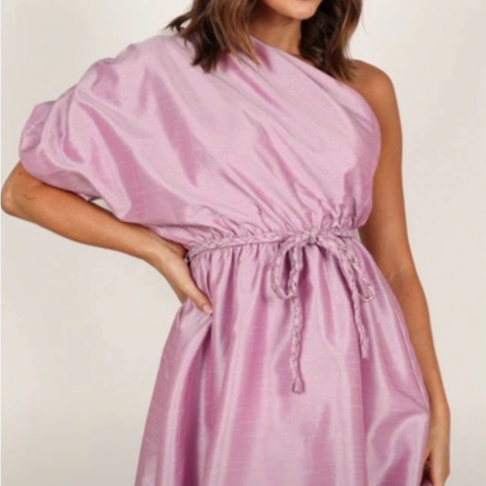 Petal & Pup Pink One-Shoulder Dress